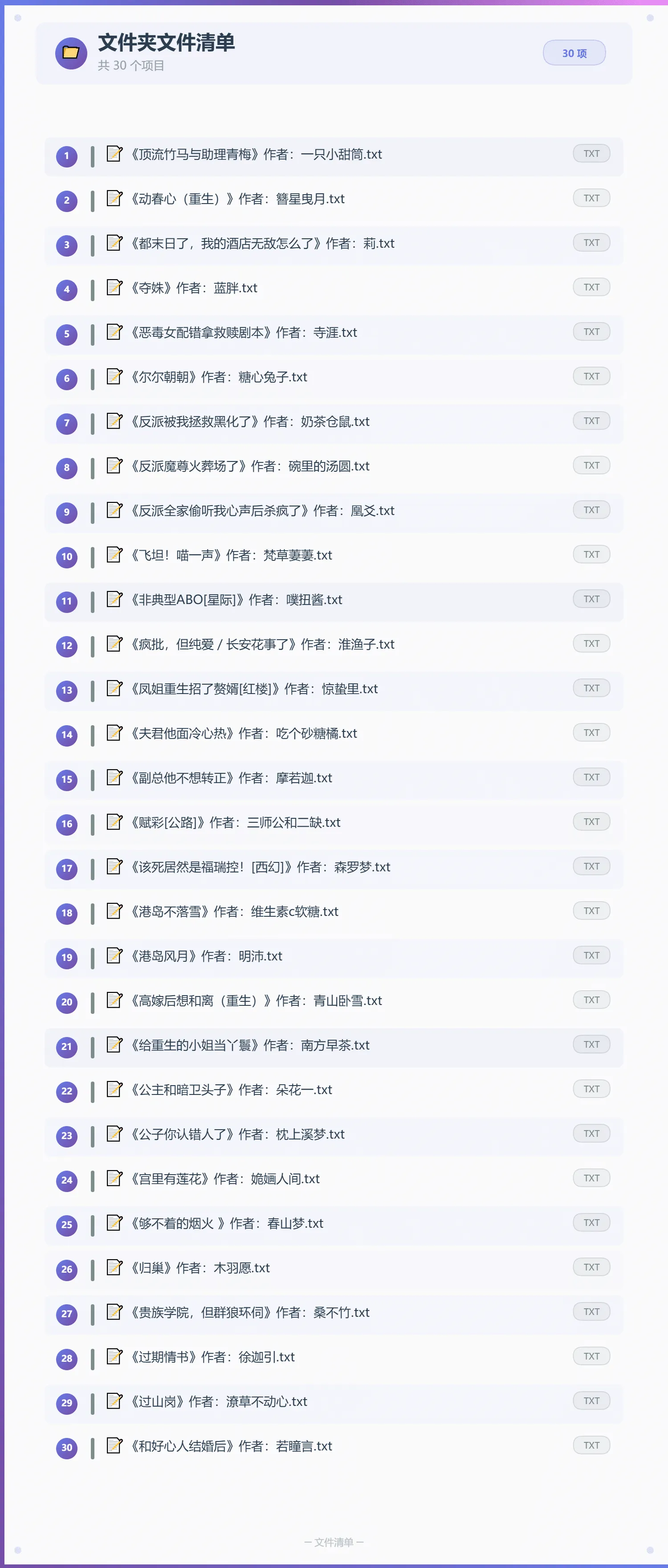2026年7月17号小说文包更新